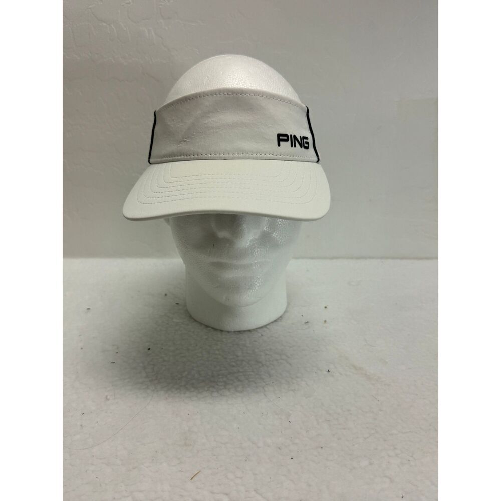 Pingβ Black White Terry Cloth Visor Cap Adjustable Vintage Golf Unisex